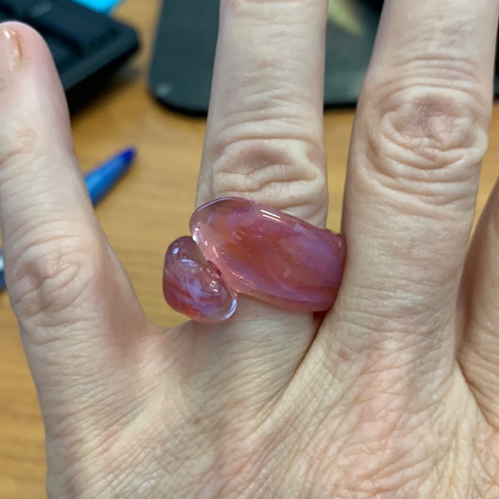 Glass ring. Hand made. My finger size is around a 7